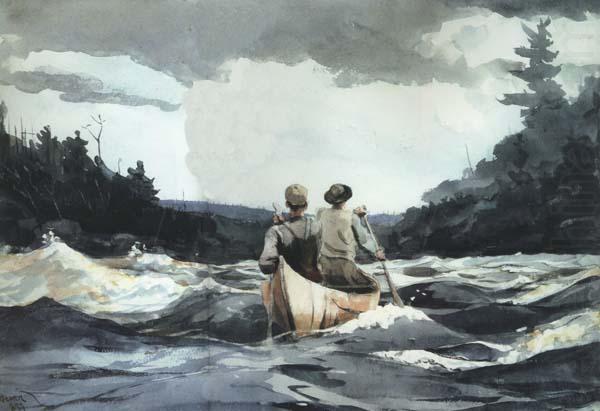 Canoe in Rapids (mk44), Winslow Homer